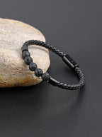Fashionable and Popular Men Magnetic Buckle Braided Bracelet PU for Jewelry Gift and for a Stylish Look