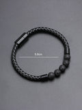 Fashionable and Popular Men Magnetic Buckle Braided Bracelet PU for Jewelry Gift and for a Stylish Look