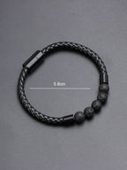 Fashionable and Popular Men Magnetic Buckle Braided Bracelet PU for Jewelry Gift and for a Stylish Look