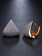 2pcs Men Triangle Design Earrings
