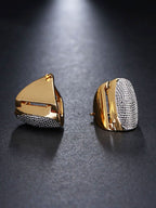 2pcs Men Triangle Design Earrings