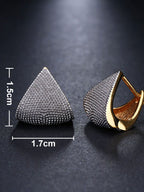 2pcs Men Triangle Design Earrings