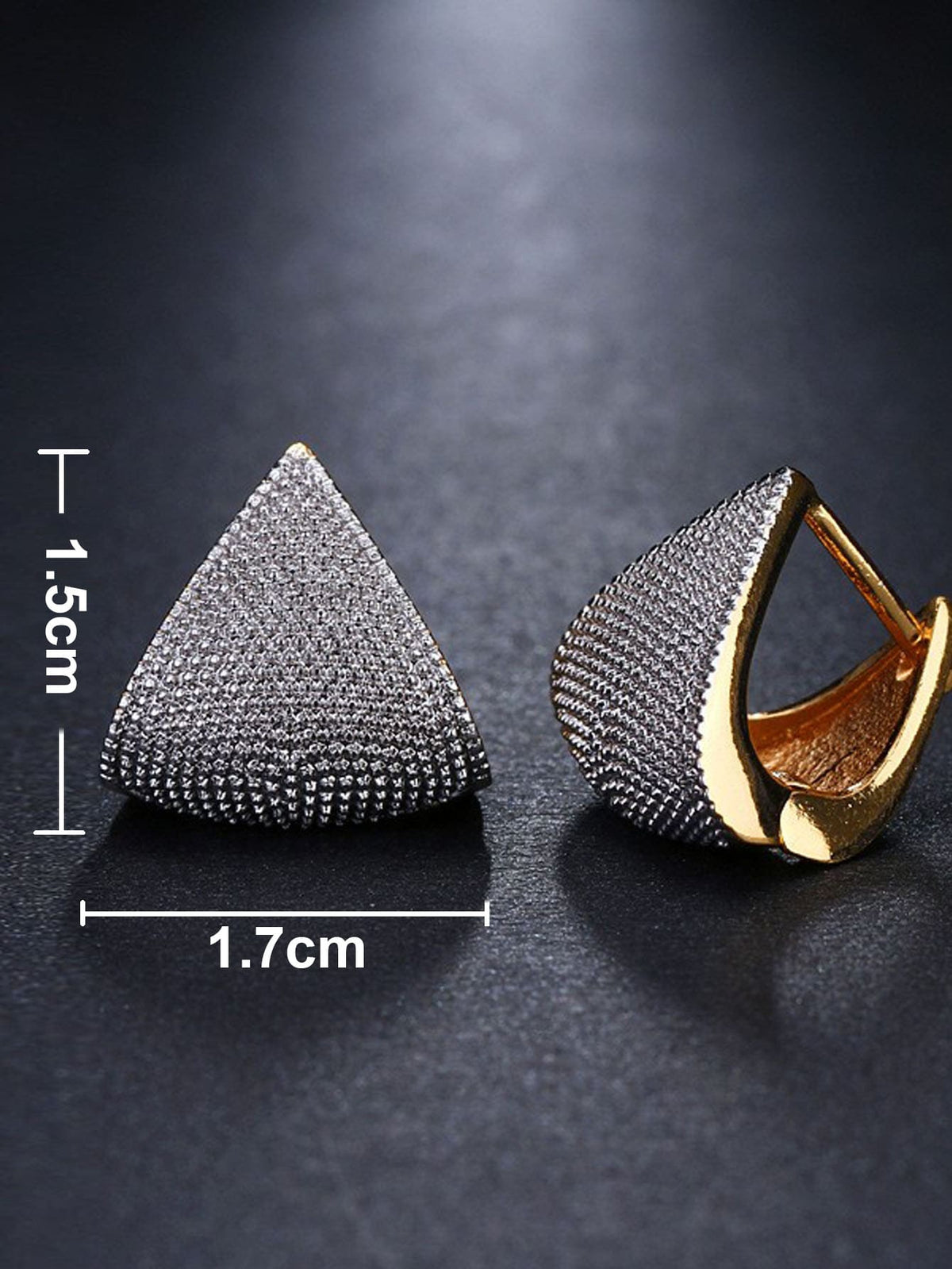 2pcs Men Triangle Design Earrings