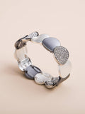 1pc Fashionable Rhinestone Round Decor Bangle For Women For Outdoor Travel