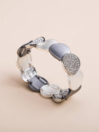 1pc Fashionable Rhinestone Round Decor Bangle For Women For Outdoor Travel
