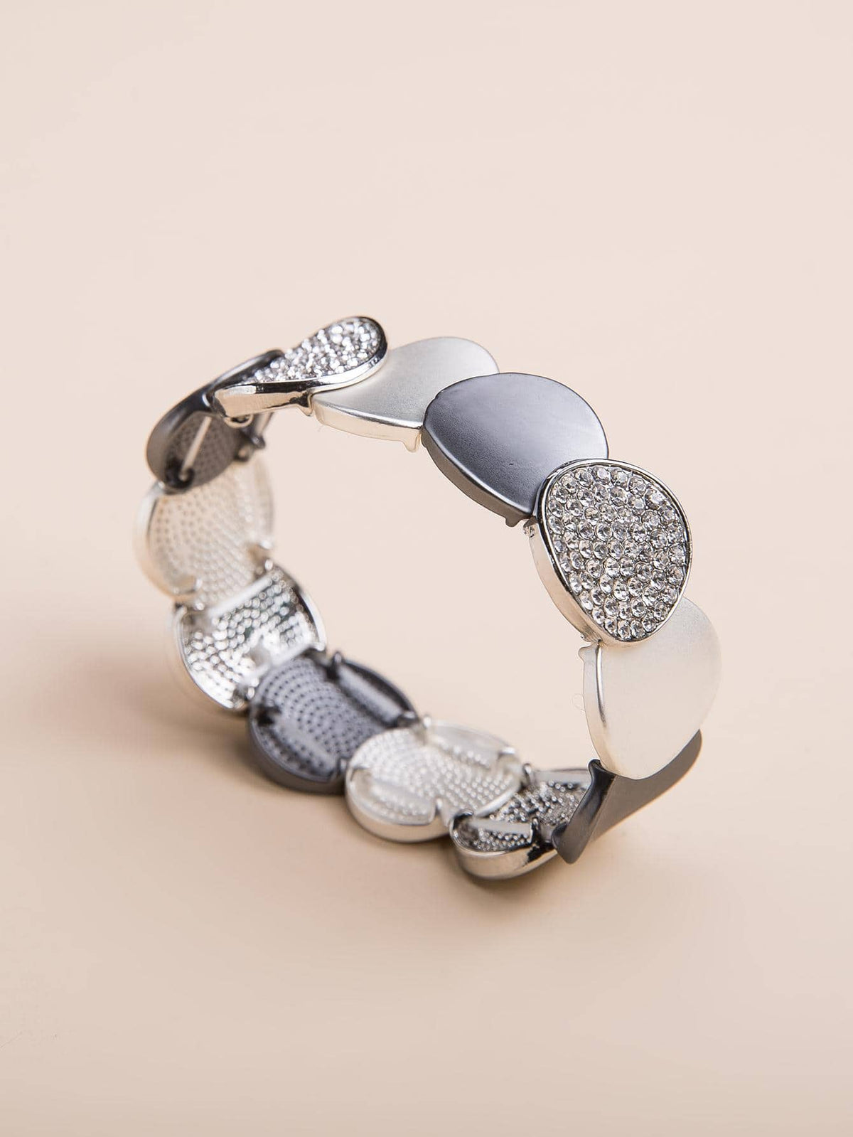 1pc Fashionable Rhinestone Round Decor Bangle For Women For Outdoor Travel