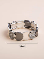 1pc Fashionable Rhinestone Round Decor Bangle For Women For Outdoor Travel