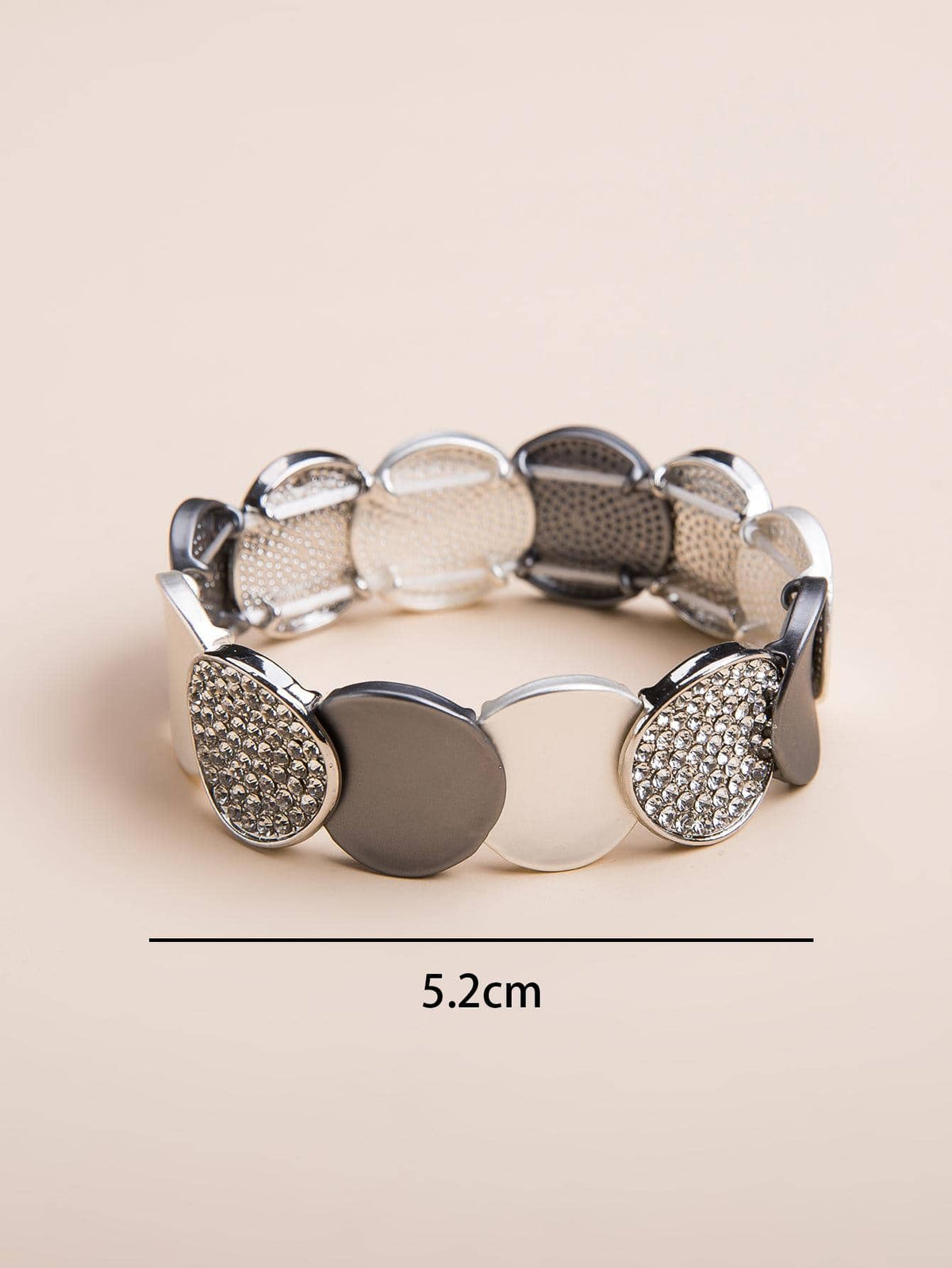 1pc Fashionable Rhinestone Round Decor Bangle For Women For Outdoor Travel