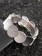 1pc Fashionable Rhinestone Round Decor Bangle For Women For Outdoor Travel