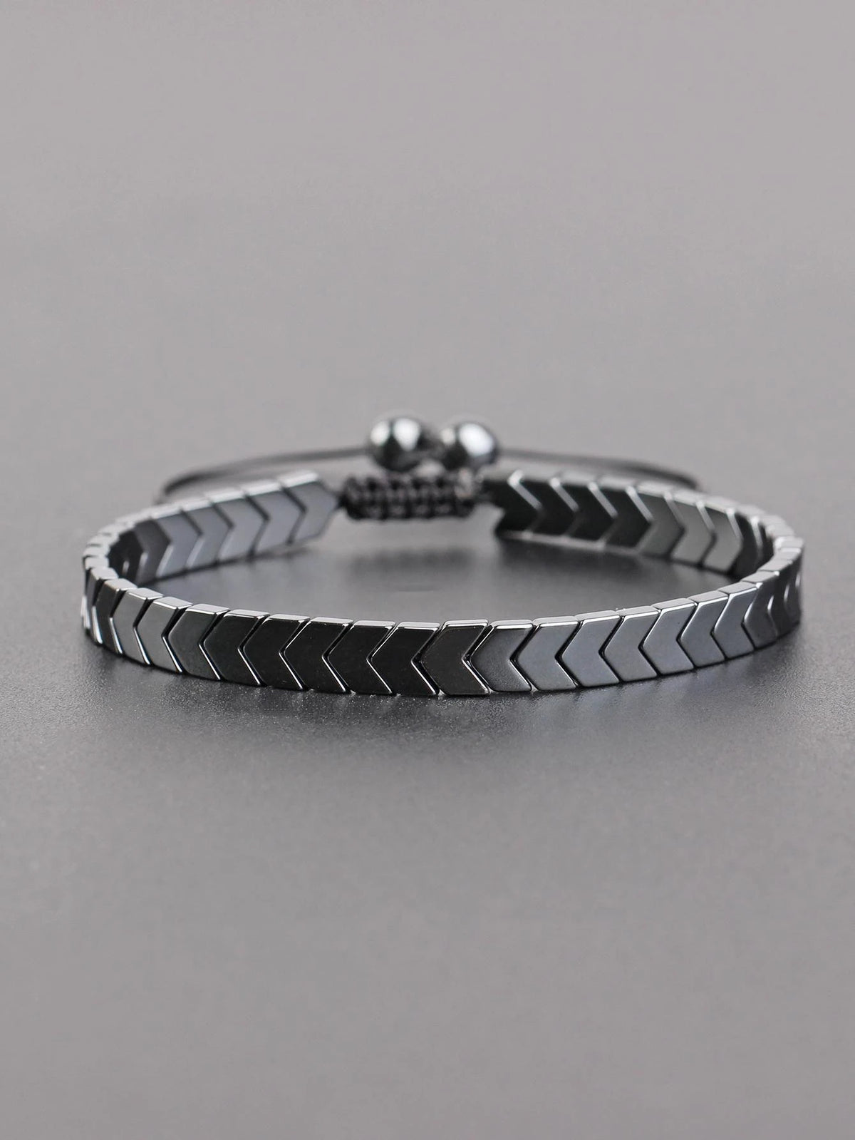 1pc Adjustable Black Onyx Beaded Bracelet For Men, For Jewelry Gift And Party