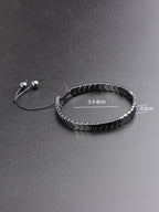 1pc Adjustable Black Onyx Beaded Bracelet For Men, For Jewelry Gift And Party