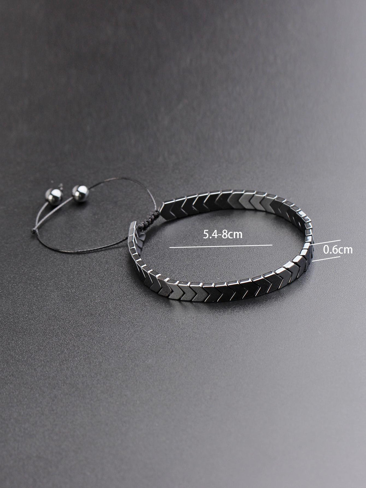 1pc Adjustable Black Onyx Beaded Bracelet For Men, For Jewelry Gift And Party