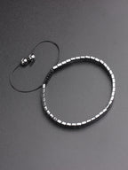 1pc Adjustable Black Onyx Beaded Bracelet For Men, For Jewelry Gift And Party