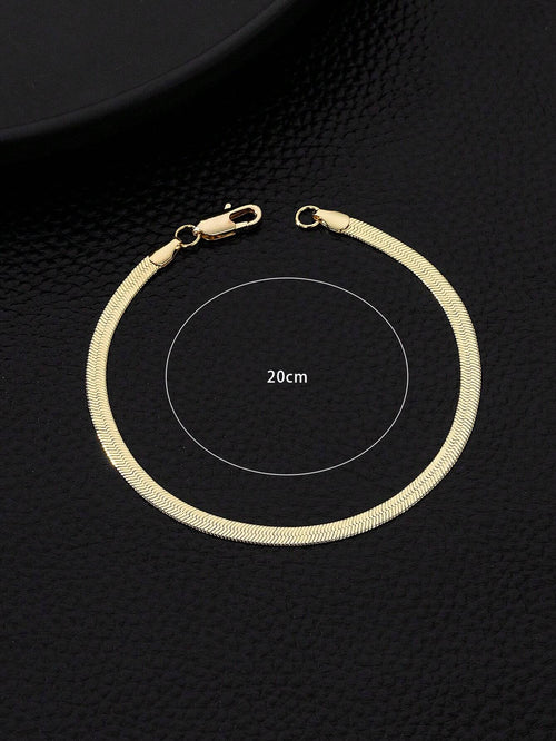 1pc Fashionable Metallic Minimalist Chain Bracelet For Men, Party Gift