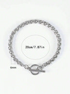 1pc Men's Stainless Steel Punk Style Dragon Bone Design Bracelet