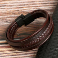 Multi-Strand brown Braided Bracelet for Men