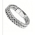 1pc Men's Stainless Steel Woven Bracelet With Magnetic Clasp, Father's Day Gift Jewelry