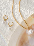 3pcs Set Faux Pearl Copper Jewelry Set Including Earrings And Necklace, Gift For Women Daily/Occasion Wear Winter Gifts