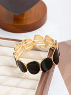 1pc Black Minimalist Cuff Bracelet, Unique Design Bracelet For Women's Gift