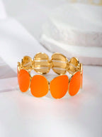 1pc Orange Minimalist Design Elegant Quality Women Bracelet, Suitable For Daily Wear And Gift Accessories