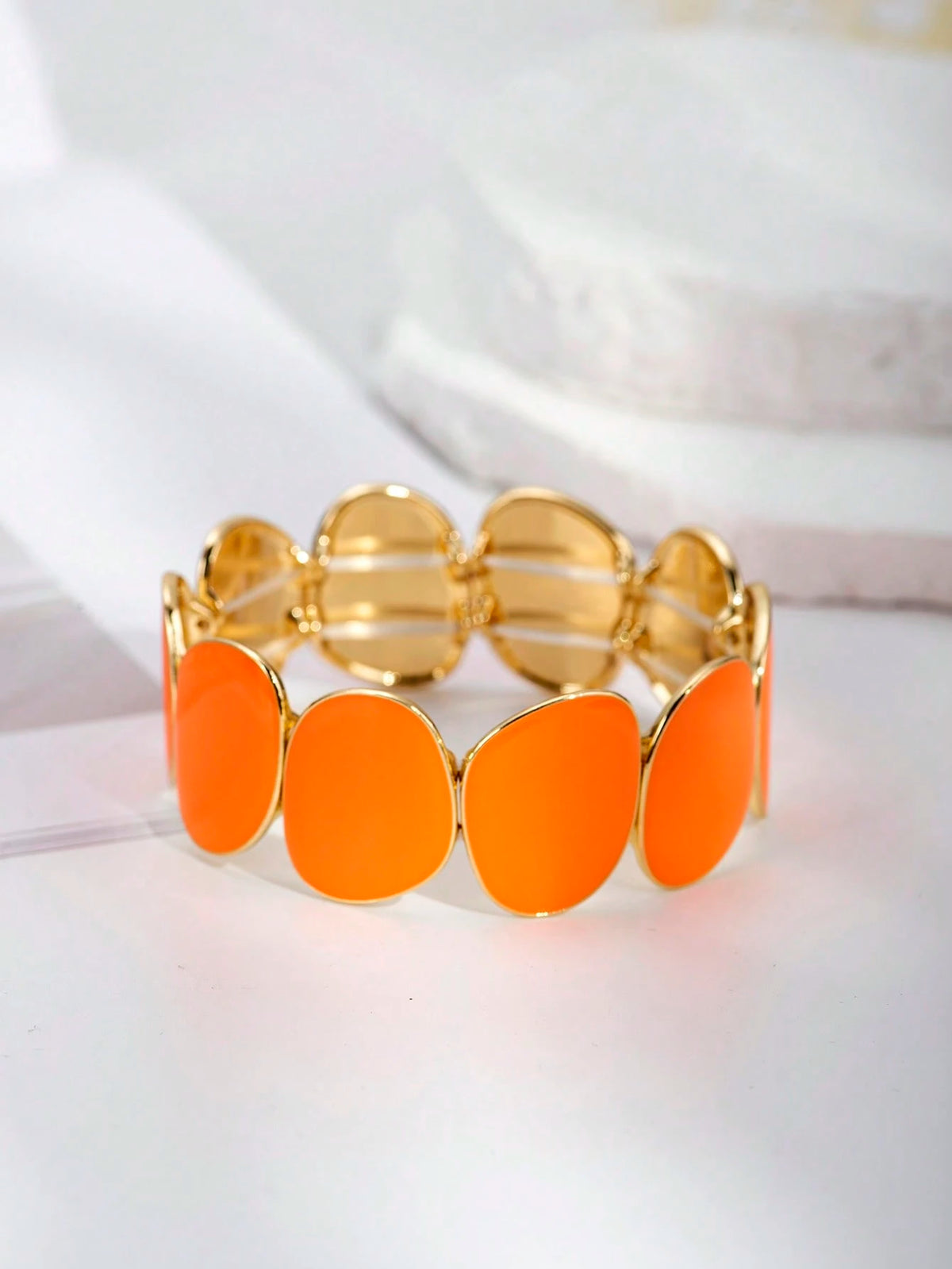 1pc Orange Minimalist Design Elegant Quality Women Bracelet, Suitable For Daily Wear And Gift Accessories