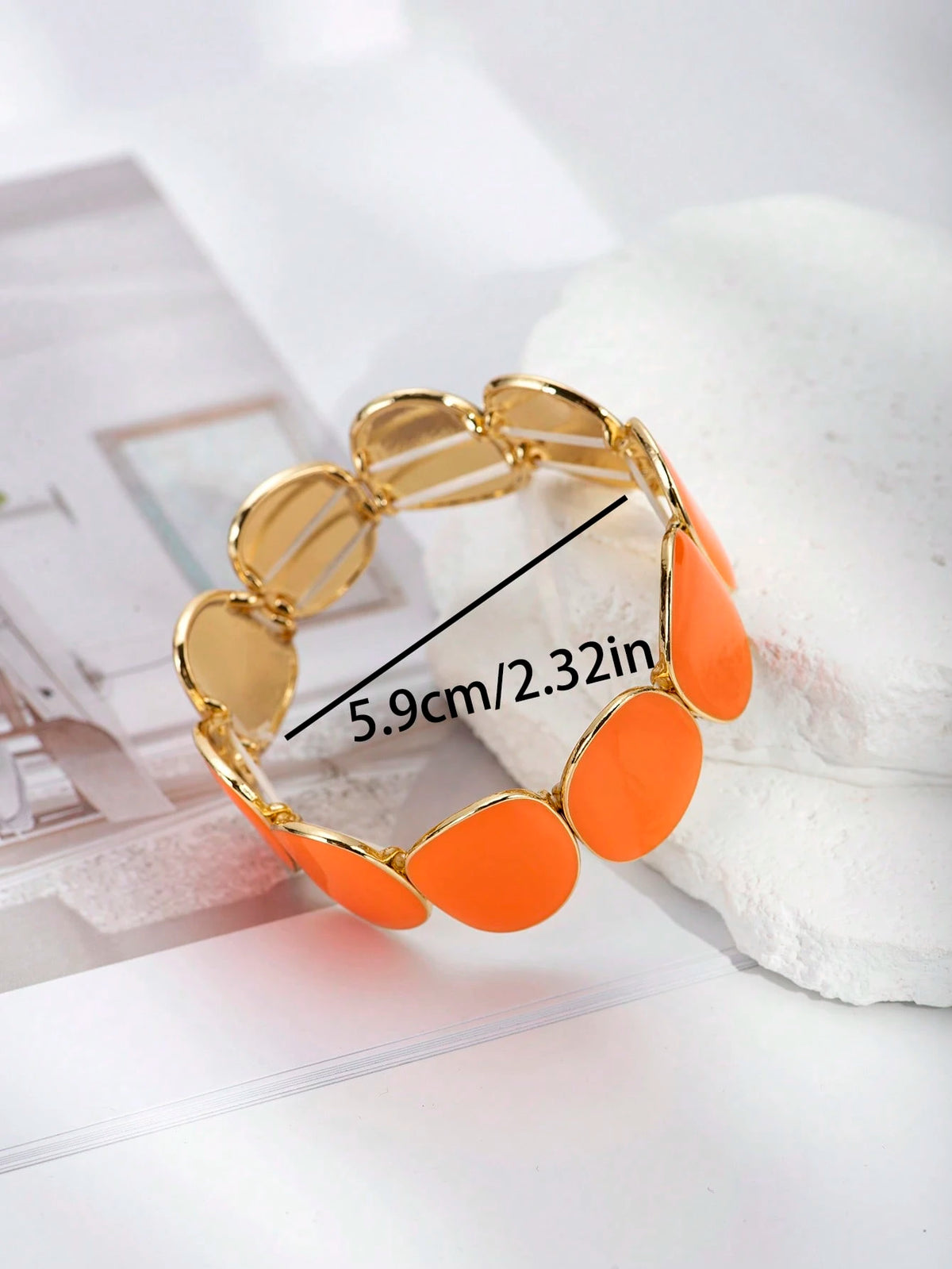 1pc Orange Minimalist Design Elegant Quality Women Bracelet, Suitable For Daily Wear And Gift Accessories