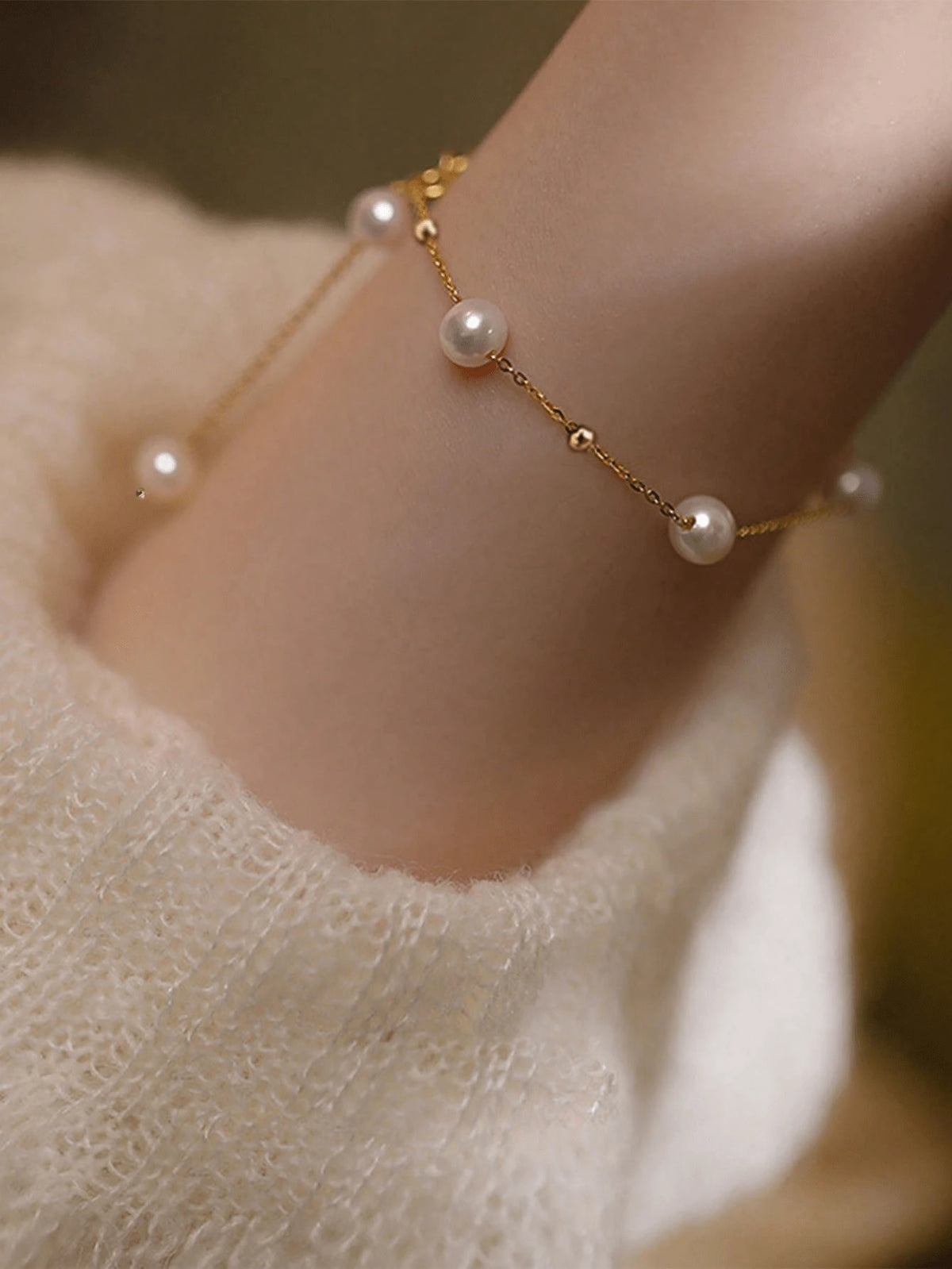 1pc Minimalist Pearl Elegant & Versatile Bracelet For Women (Random Pearl Quantity)