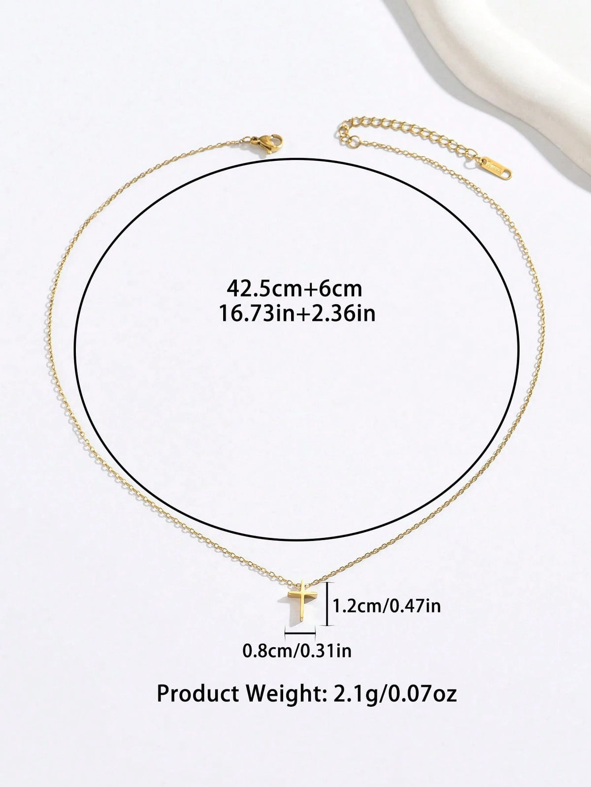 1pc Delicate Petite Golden Cross Necklace, Artistic Versatile Choker Necklace To Highlight Neck Elegance And Unique Taste