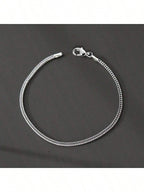 1pc Fashionable Stainless Steel Fox Tail Bracelet, Minimalist Daily Casual Accessory For Men Halloween Accessories Punk
