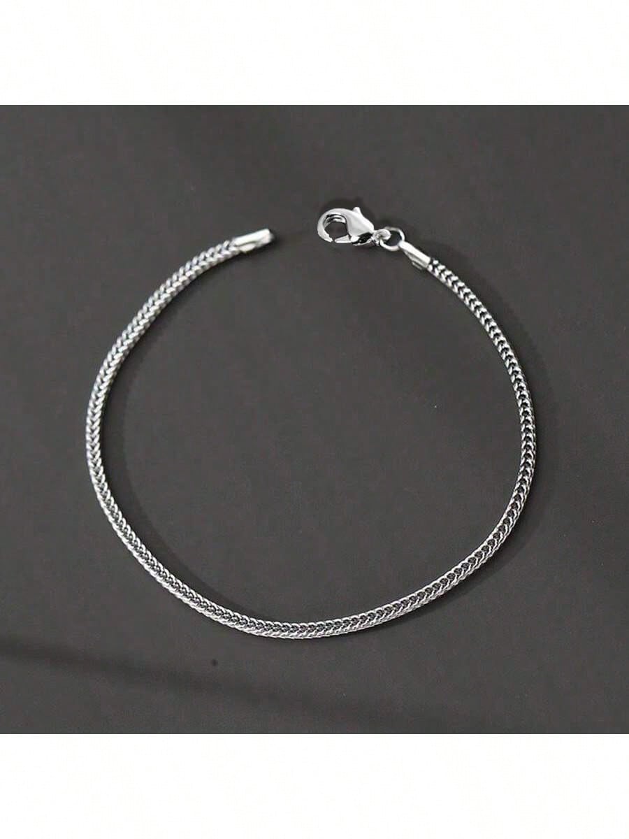 1pc Fashionable Stainless Steel Fox Tail Bracelet, Minimalist Daily Casual Accessory For Men Halloween Accessories Punk