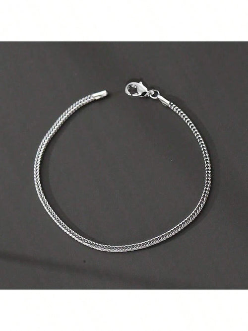 1pc Fashionable Stainless Steel Fox Tail Bracelet, Minimalist Daily Casual Accessory For Men Halloween Accessories Punk