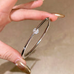 1pc Elegant Sparkling Gemstone Decorated Thin Bracelet
