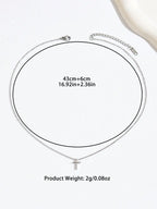 1pc Delicate Petite Golden Cross Necklace, Artistic Versatile Choker Necklace To Highlight Neck Elegance And Unique Taste