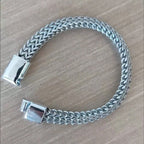 1pc Men's Stainless Steel Woven Bracelet With Magnetic Clasp, Father's Day Gift Jewelry
