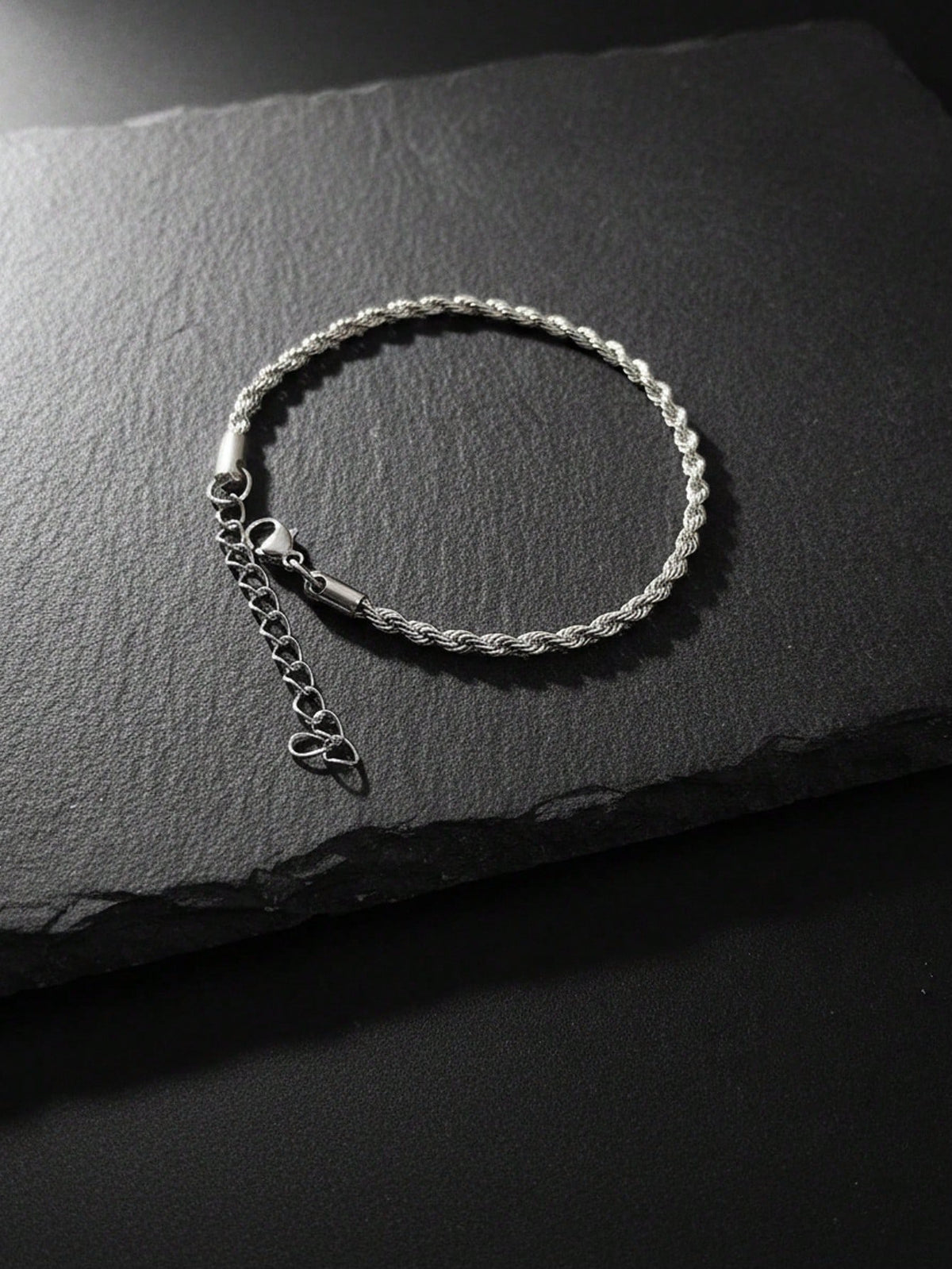 1pc Stainless Steel Twisted Rope Chain Bracelet For Men, Simple And Cool Gift