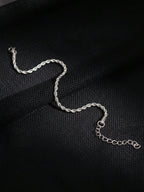 1pc Stainless Steel Twisted Rope Chain Bracelet For Men, Simple And Cool Gift