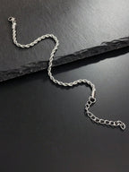 1pc Stainless Steel Twisted Rope Chain Bracelet For Men, Simple And Cool Gift