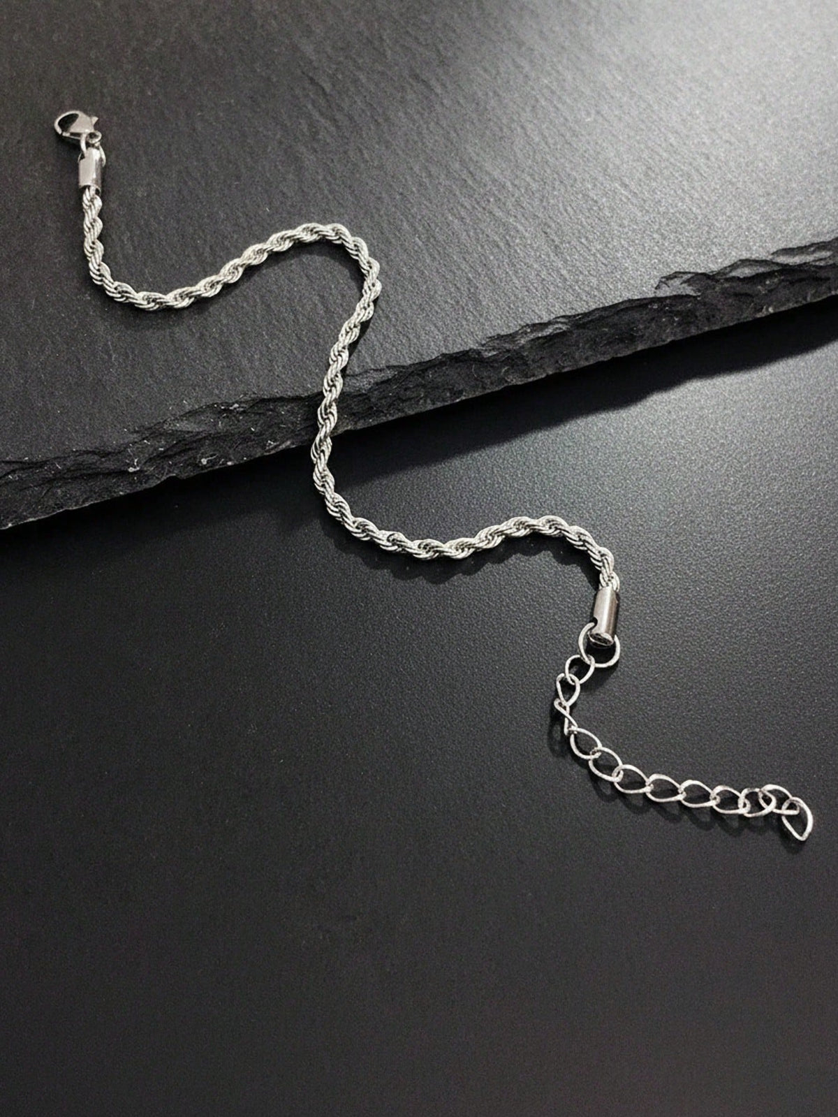1pc Stainless Steel Twisted Rope Chain Bracelet For Men, Simple And Cool Gift