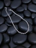 1pc Stainless Steel Twisted Rope Chain Bracelet For Men, Simple And Cool Gift