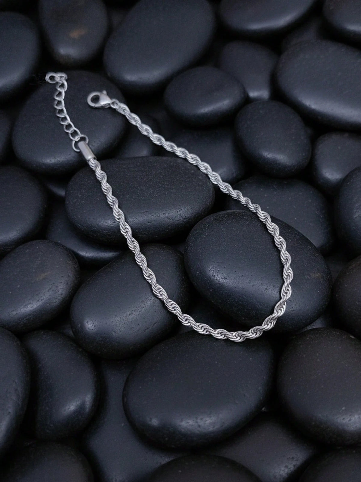 1pc Stainless Steel Twisted Rope Chain Bracelet For Men, Simple And Cool Gift