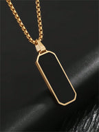1PC High-Quality Stainless Steel Glossy Black Military Dog Tag Pendant Necklace For Men And Women Fashion Casual Jewelry Gift