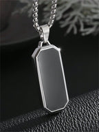 1PC High-Quality Stainless Steel Glossy Black Military Dog Tag Pendant Necklace For Men And Women Fashion Casual Jewelry Gift