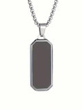 1PC High-Quality Stainless Steel Glossy Black Military Dog Tag Pendant Necklace For Men And Women Fashion Casual Jewelry Gift