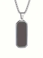 1PC High-Quality Stainless Steel Glossy Black Military Dog Tag Pendant Necklace For Men And Women Fashion Casual Jewelry Gift