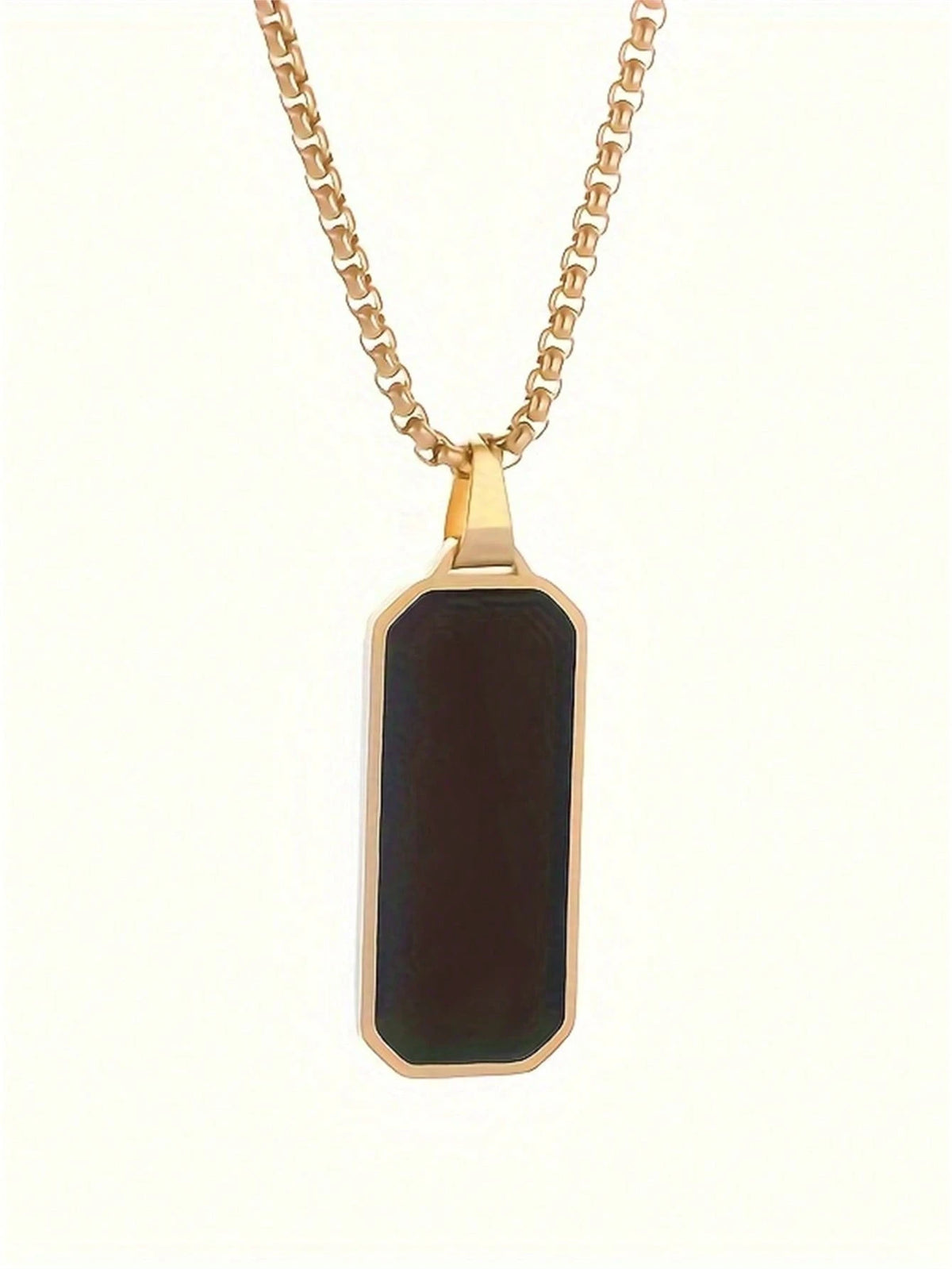 1PC High-Quality Stainless Steel Glossy Black Military Dog Tag Pendant Necklace For Men And Women Fashion Casual Jewelry Gift