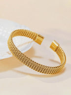 1pc Stainless Steel Couple Fashion Spider Web Open Cuff Bracelet, Luxury Jewelry Decoration For Daily Wear, Suitable As Birthday Gift For Friends, Classmates, Girls, Mothers, Lovers