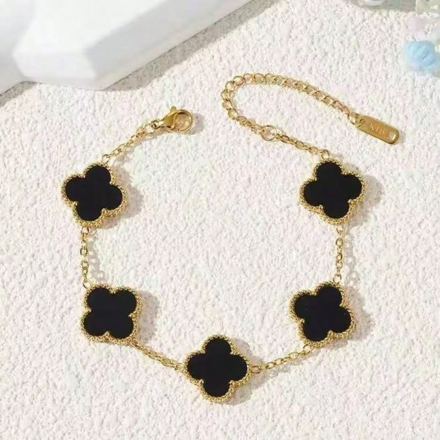 Black Clover Gold Chain Bracelet