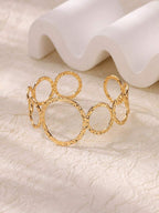 1PC Hollow Bangles For Women Gold Color Stainless Steel Cuff Bangle Bracelet Fashion Wedding
