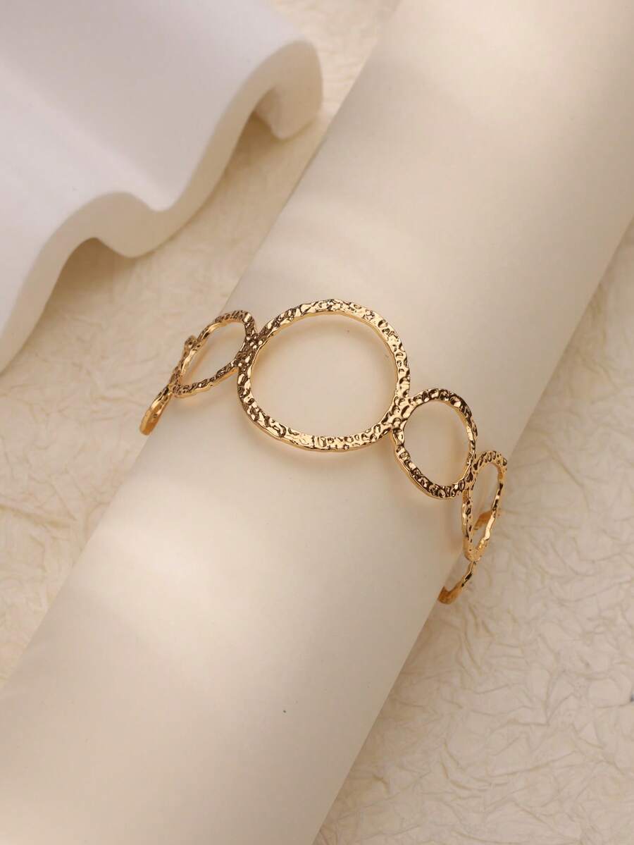 1PC Hollow Bangles For Women Gold Color Stainless Steel Cuff Bangle Bracelet Fashion Wedding