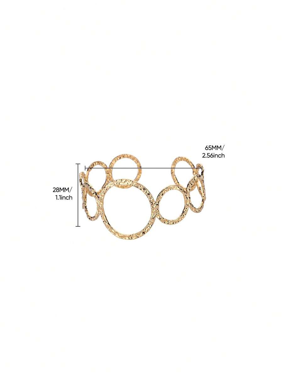 1PC Hollow Bangles For Women Gold Color Stainless Steel Cuff Bangle Bracelet Fashion Wedding